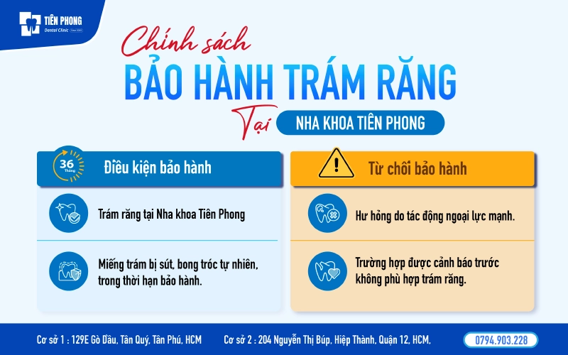 Chính sách bảo hành trám răng tại nha khoa Tiên Phong Chính sách bảo hành trám răng tại nha khoa Tiên Phong