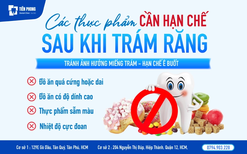 Các thực phẩm cần hạn chế sau khi trám răng Các thực phẩm cần hạn chế sau khi trám răng